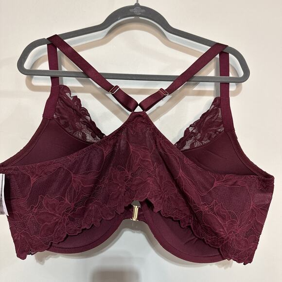 NWT Auden Red Laced Push-Up Plunge Coverage Underwire Bra Size 46DDD - Picture 5 of 11